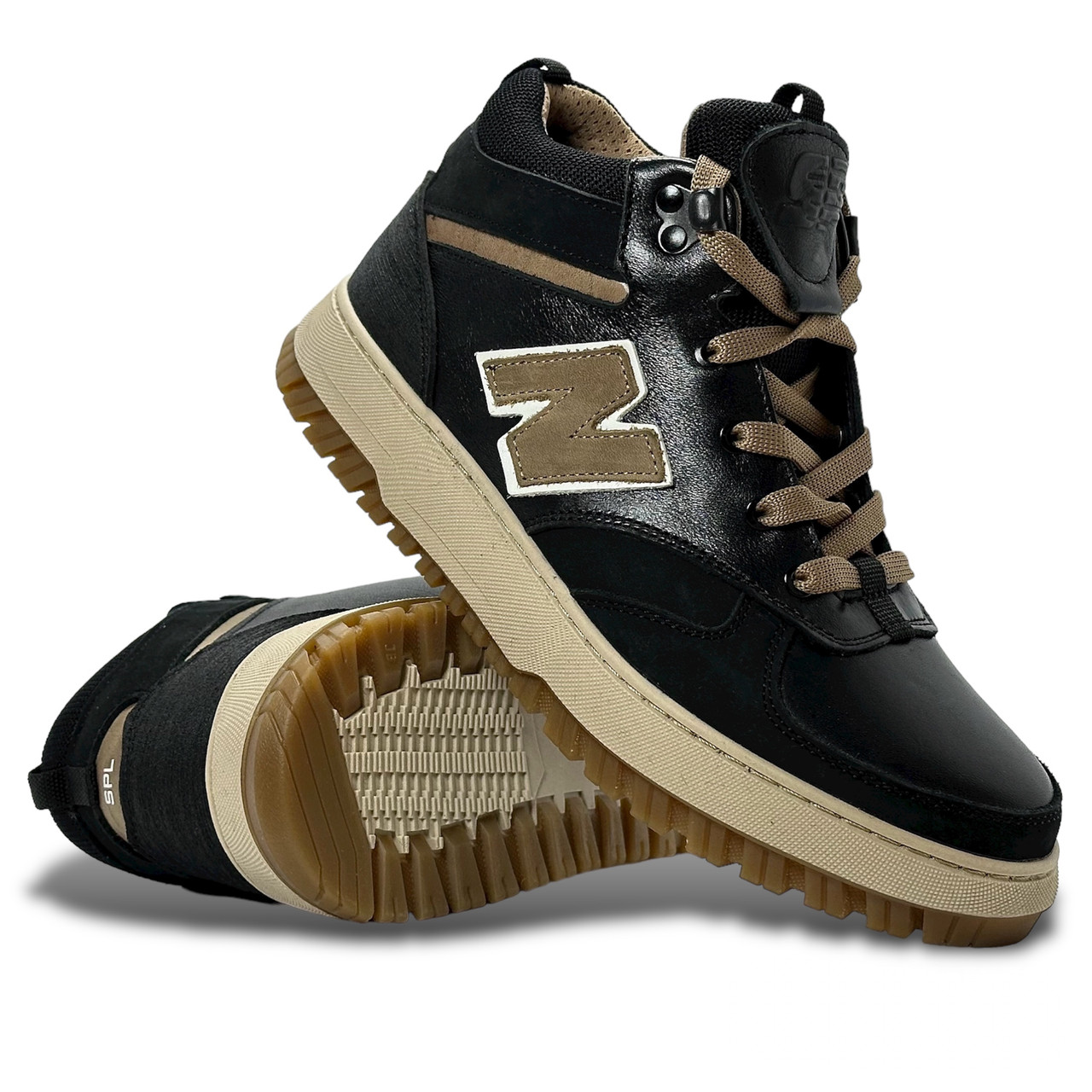 Жіночі зимові кросівки шкіряні з натуральним хутром чорні