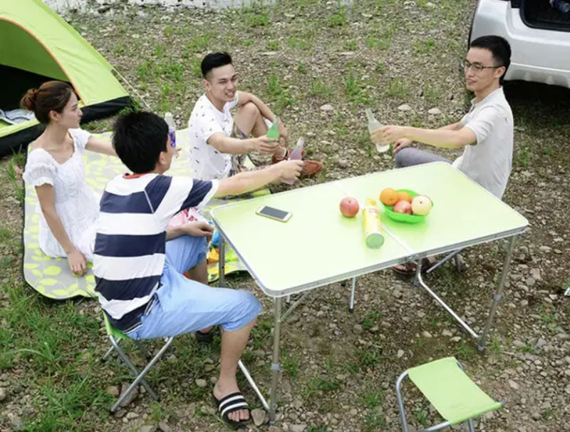 Стол раскладной алюминиевый для пикника folding table кемпинговый набор со стульями стол чемодан для природы - фото 4 - id-p2024073012