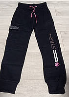 Утеплені спортивні штани "Стар" із щільним начосом для дівчинки Угорщина на 6-14 років чорні