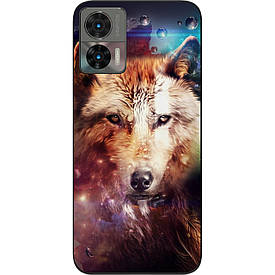 Чохол силіконовий Case для Motorola Edge 30 Neo з картинкою Космічний вовк