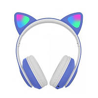 Наушники кошачьи ушки беспроводные для детей с LED подсветкой Cat Ear Bluetooth блютуз наушники светящиеся VIP