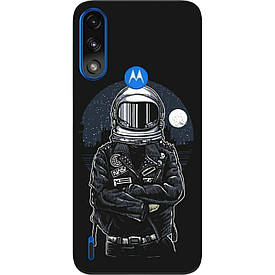Чохол силіконовий Case для Motorola Moto E7 Power з картинкою Космонавт і місяць