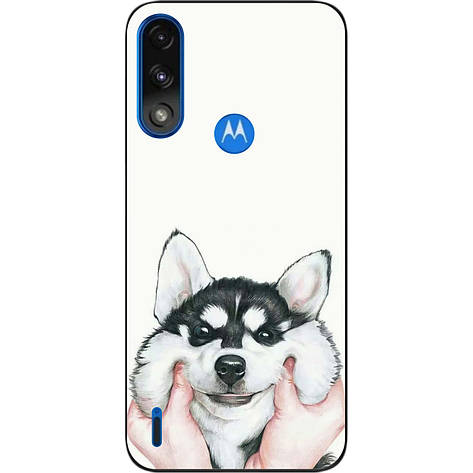 Бампер силіконовий Case для Motorola Moto E7i Power з малюнком Хаскі, фото 1