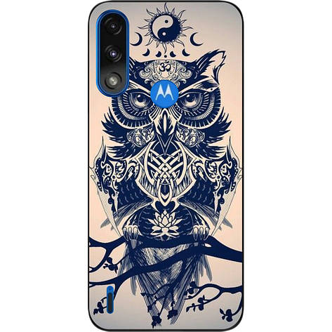 Бампер силіконовий Case для Motorola Moto E7i Power з малюнком Філін, фото 1