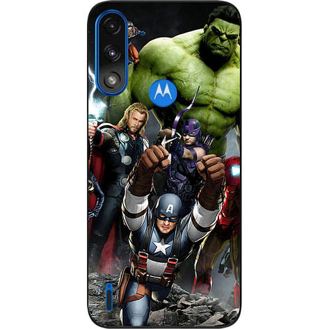 Силіконовий чохол Case для Motorola Moto E7i Power з картинкою Супергерої, фото 1