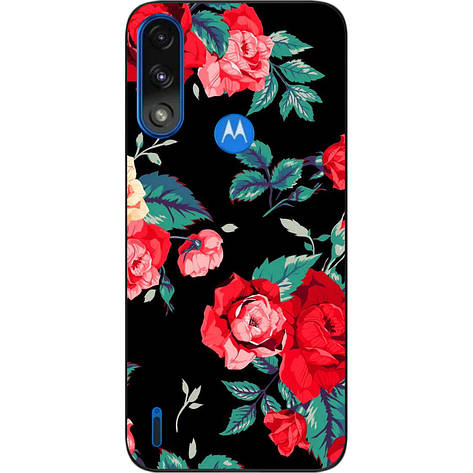 Силіконовий бампер Case для Motorola Moto E7i Power із зображенням Червоні троянди, фото 1