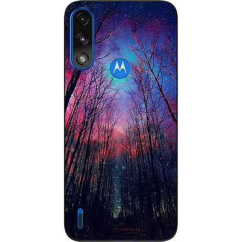 Силіконовий бампер Case для Motorola Moto E7i Power із зображенням Космічний ліс, фото 1