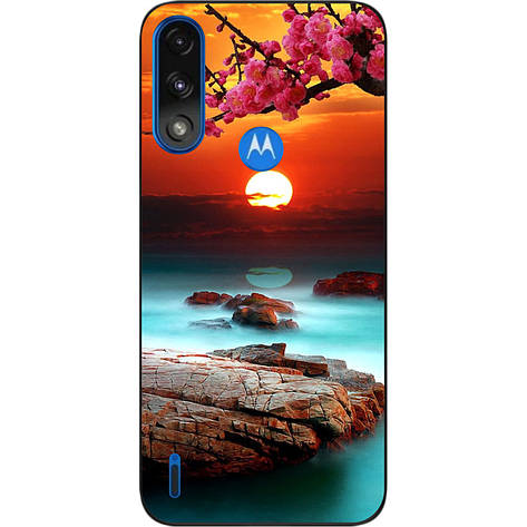 Оригінальний силіконовий чохол Case для Motorola Moto E7i Power з картинкою Красивий захід, фото 1