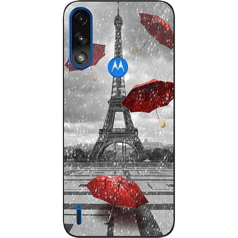 Оригінальний силіконовий чохол Case для Motorola Moto E7i Power з картинкою Париж, фото 1