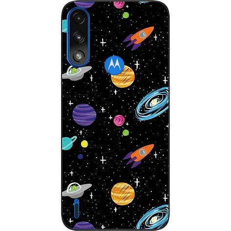 Оригінальний чохол Case для Motorola Moto E7i Power з картинкою Яскраві планети, фото 1