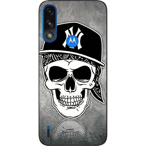 Чохол силіконовий Case для Motorola Moto E7i Power з картинкою Череп у кепці, фото 1