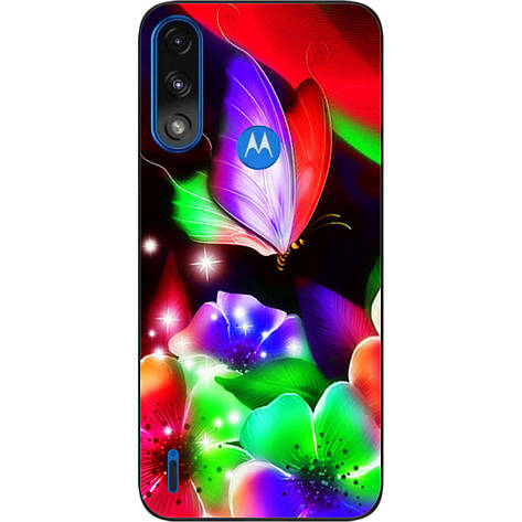 Силіконовий чохол Case для Motorola Moto E7i Power з картинкою Яскравий метелик, фото 1