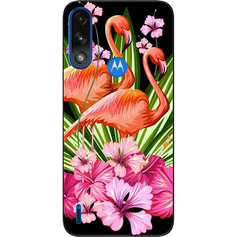 Силіконовий чохол Case для Motorola Moto E7i Power з картинкою Фламінго, фото 1