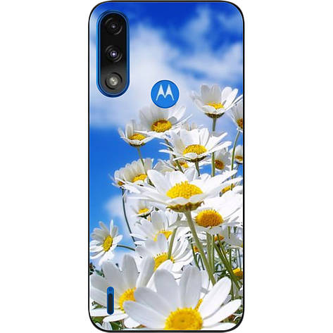 Силіконовий чохол Case для Motorola Moto E7i Power з картинкою Красиві ромашки, фото 1