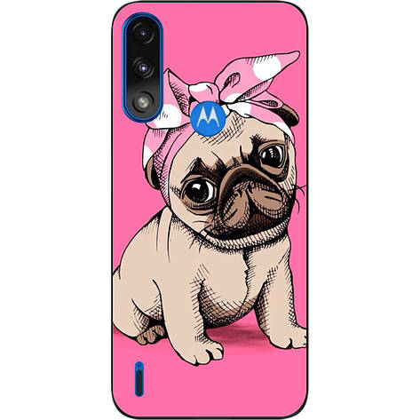 Силіконовий чохол Case для Motorola Moto E7i Power з картинкою Мопс, фото 1