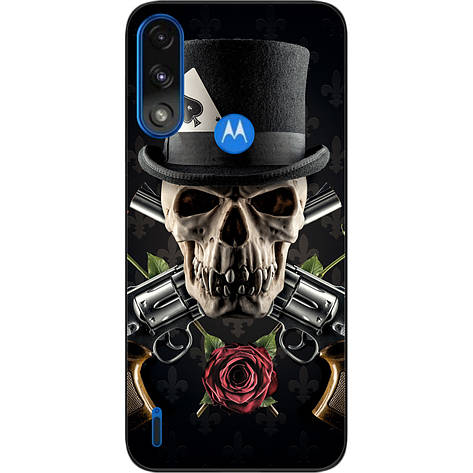 Силіконовий чохол Case для Motorola Moto E7i Power з картинкою Череп у капелюсі, фото 1