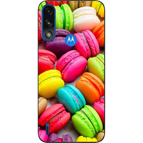 Силіконовий чохол Case для Motorola Moto E7i Power з картинкою Макаруни, фото 1
