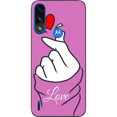 Силіконовий чохол Case для Motorola Moto E7i Power з картинкою Рука Love, фото 1