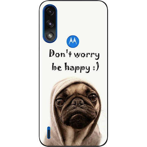 Силіконовий чохол Case для Motorola Moto E7i Power з картинкою Мопс у капюшоні, фото 1