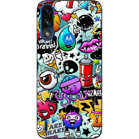 Силіконовий чохол Case для Motorola Moto E7i Power з картинкою Графіті, фото 1