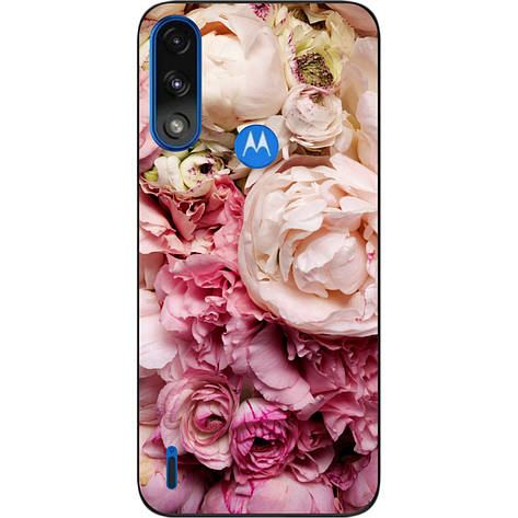 Силіконовий чохол Case для Motorola Moto E7i Power з картинкою Півонії, фото 1