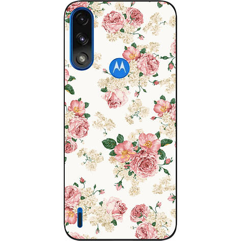 Силіконовий чохол Case для Motorola Moto E7i Power з картинкою Троянди, фото 1