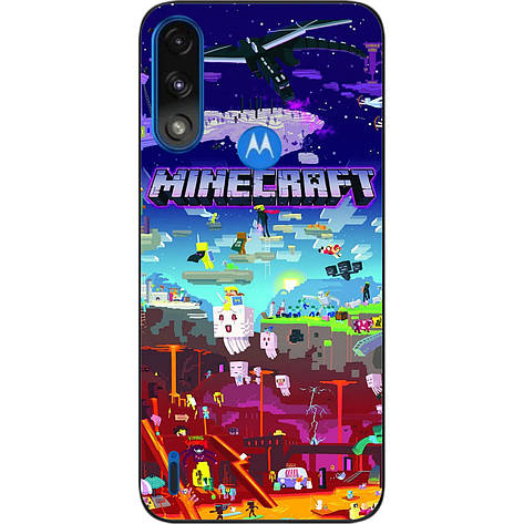 Силіконовий чохол Case для Motorola Moto E7i Power з картинкою Minecraft, фото 1