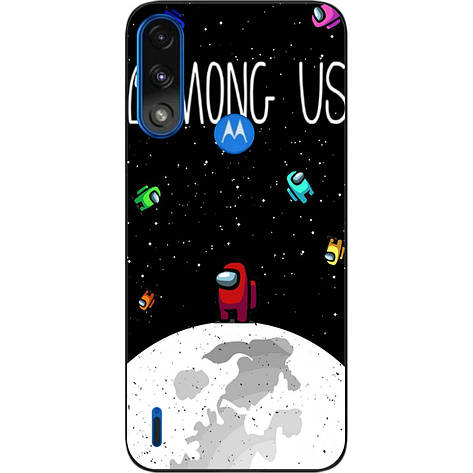 Силіконовий чохол Case для Motorola Moto E7i Power з картинкою Among Us На місяці, фото 1
