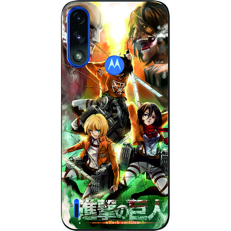 Силіконовий чохол Case для Motorola Moto E7i Power з картинкою Атака титанів, фото 1