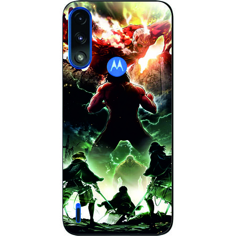 Силіконовий чохол Case для Motorola Moto E7i Power з картинкою Атака титанів гіганти, фото 1