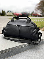 Спортивная сумка Puma черная для тренировок кожаная | Сумка груша Пума дорожная женская мужская с логотипом