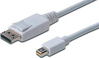 Кабель Digitus miniDisplayPort to DisplayPort (AM/AM) 1.0m, белый (AK-340102-010-W) Sava Family