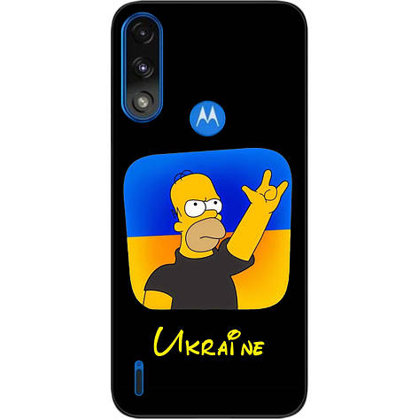 Силіконовий чохол Case для Motorola Moto E7i Power з картинкою Сімпсон за Україну, фото 1