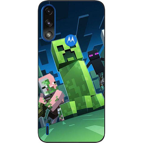 Силіконовий чохол Case для Motorola Moto E7i Power з картинкою Зелений кріпер, фото 1