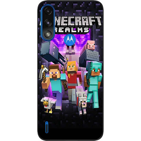 Силіконовий чохол Case для Motorola Moto E7i Power з картинкою Майнкрафт, фото 1