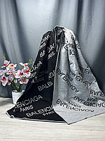 Шарф теплый двухсторонний черный серый кашемировый женский 170*65 Balenciaga Палантин Хустка Баленсиага