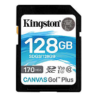 Карта памяти SDXC 128GB UHS-I/U3 Class 10 Kingston Canvas Go! Plus R170/W90MB/s (SDG3/128GB) Sava Family
