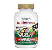 NaturesPlus Animal Parade Gold, витамины для детей, ассорти вкусов, 120 жевательных таблеток в форме животных