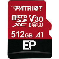Карта памяти MicroSDXC 512GB UHS-I/U3 Class 10 Patriot EP A1 R90/W80MB/s + SD-adapter (PEF512GEP31MCX) Sava
