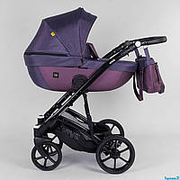 Универсальная коляска детская 2 в 1 Expander VIVA V-26883 (1)цвет Plum, водоотталкивающая ткань +эко кожа