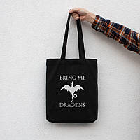 Тор! Экосумка GoT "Bring me dragons", Чорний, Black, англійська
