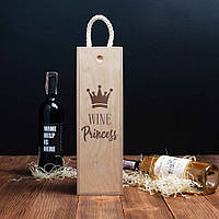 Тор! Коробка для вина на одну бутылку "Wine princess", англійська