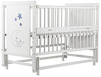 Детская кроватка Babyroom Мышка M-02 (маятник, откидная сторона, бук белый)