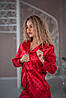 Стильна піжама жіноча сатинова в комплекті штани та сорочка Louis Vuitton розмір Xl Червоний, фото 6