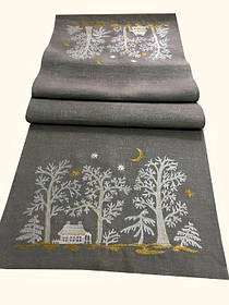 Доріжка лляна вишита "Зимова казка" (1,4м.*0,48м.)