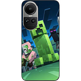 Силіконовий чохол Case для Oppo Reno 10 5G / 10 Pro 5G з картинкою Зелений крипер