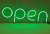 Неонова Led вивіска OPEN (відкрито) Зелена 700х250 см з пультом, фото 4