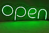 Неонова Led вивіска OPEN (відкрито) Зелена 700х250 см з пультом, фото 6