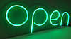 Неонова Led вивіска OPEN (відкрито) Зелена 700х250 см з пультом, фото 8