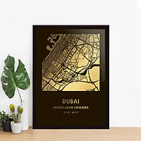 Тор! Постер "Дубай / Dubai" фольгированный А3, gold-black, gold-black, англійська